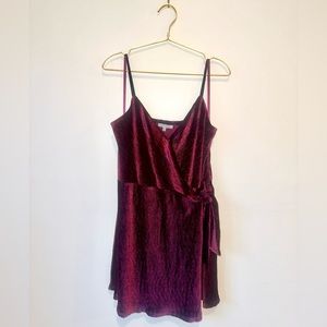 Naked Zebra Ribbed Velvet Wrap Dress